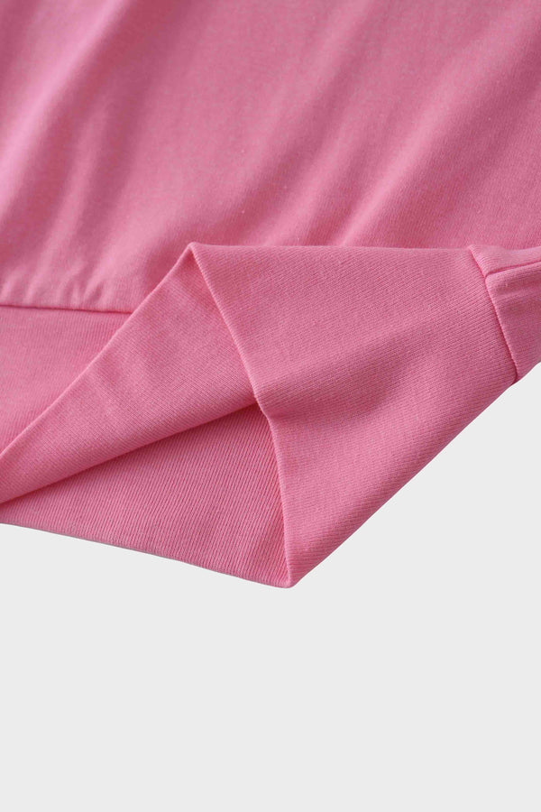 Collared Bomber Tee-Pink