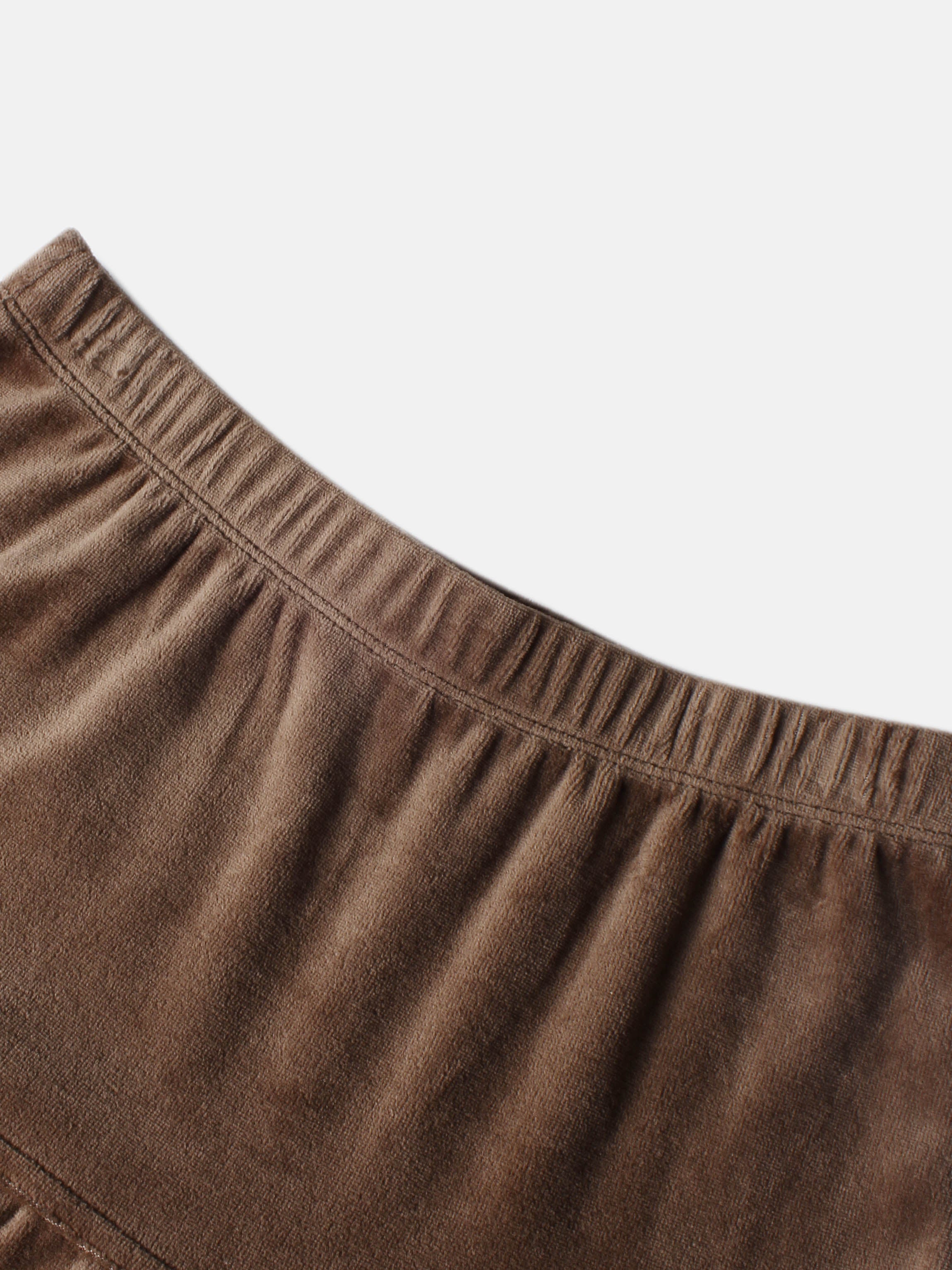 Velour Yoke Circle Skirt - Brown