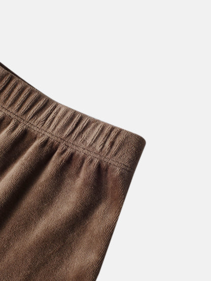 Velour Yoke Circle Skirt - Brown