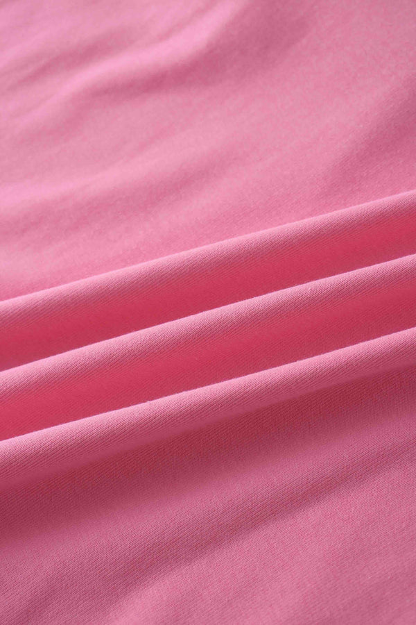 Collared Bomber Tee-Pink