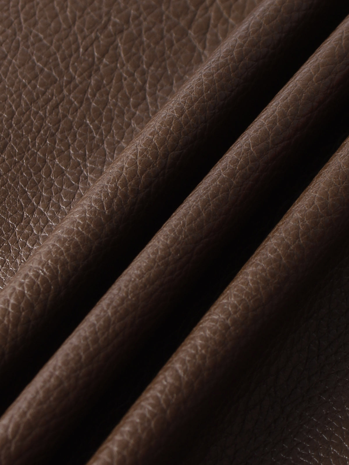 Textured Faux Leather Seam Skirt - Brown