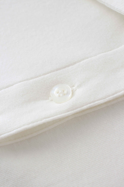 Collared Bomber Tee-White