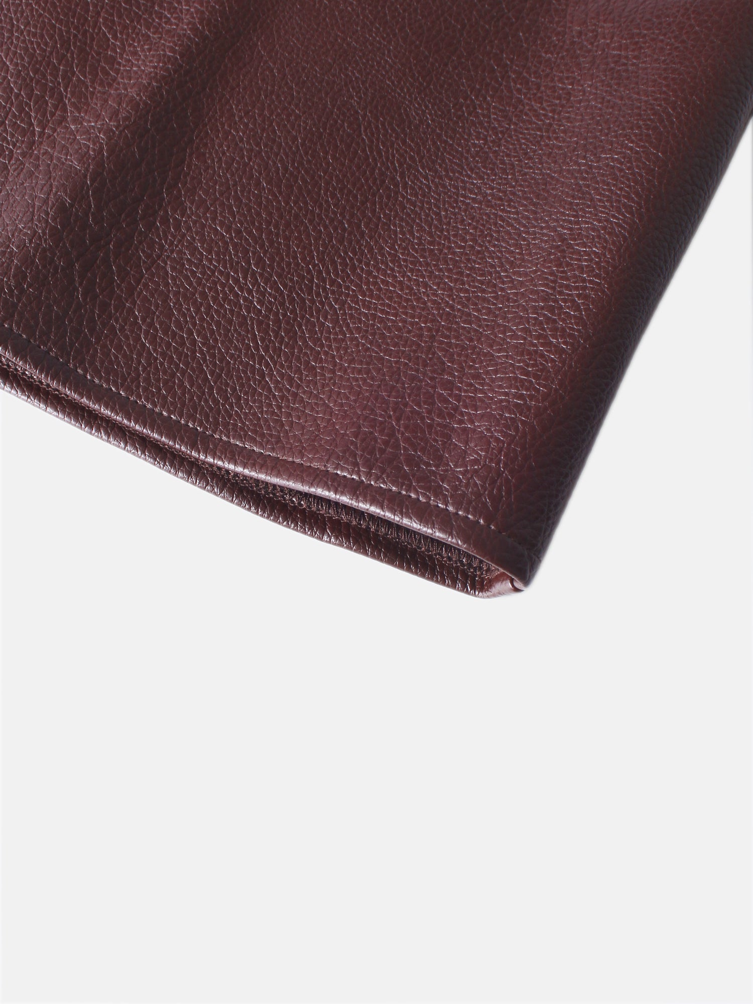 Textured Faux Leather Seam Skirt - Burgundy