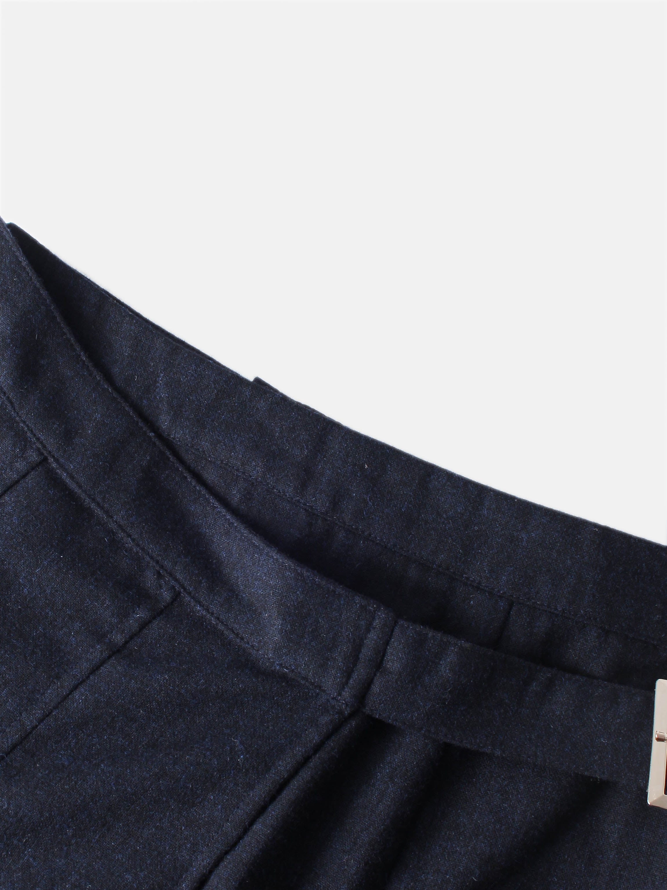 Buckle Pleat Skirt - Navy