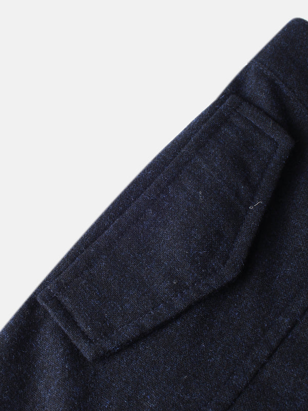 Buckle Pleat Skirt - Navy