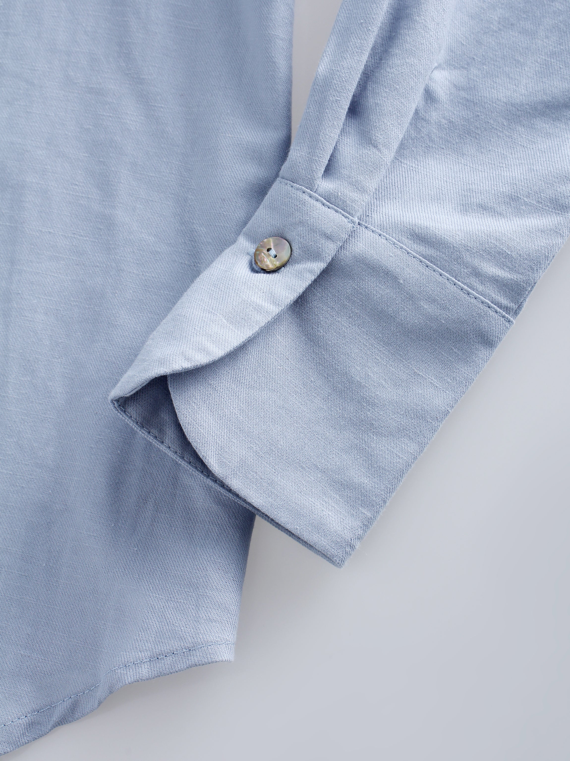 Linen Blouse-Light Blue