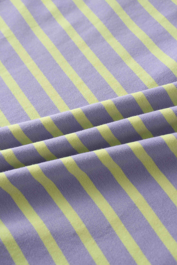 Collared Bomber Tee-Lavender/Lime