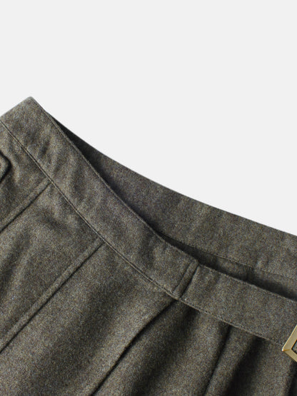 Buckle Pleat Skirt - Green