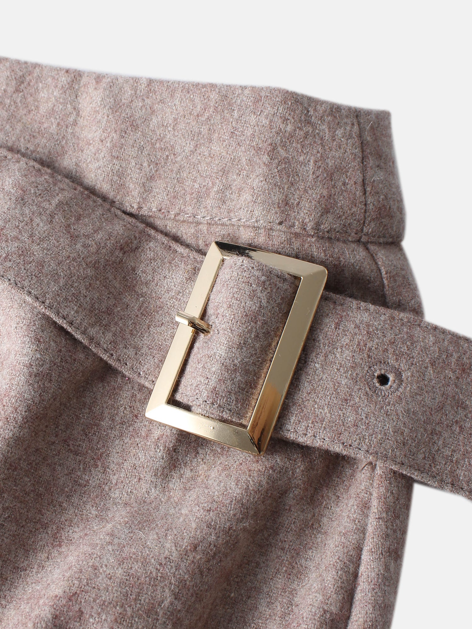 Buckle Pleat Skirt - Warm Taupe