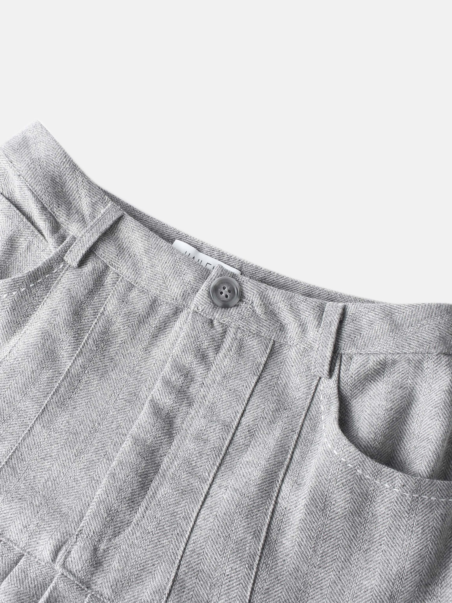 Pleat Bottom Yoke Skirt - Black/Grey