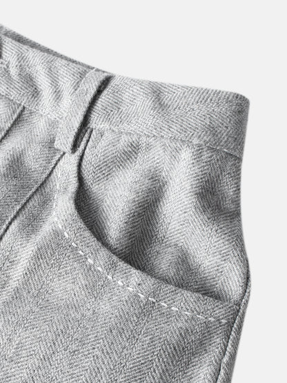 Pleat Bottom Yoke Skirt - Black/Grey