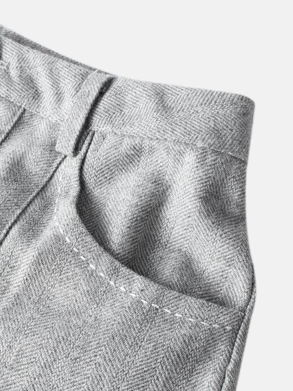 Pleat Bottom Yoke Skirt - Black/Grey
