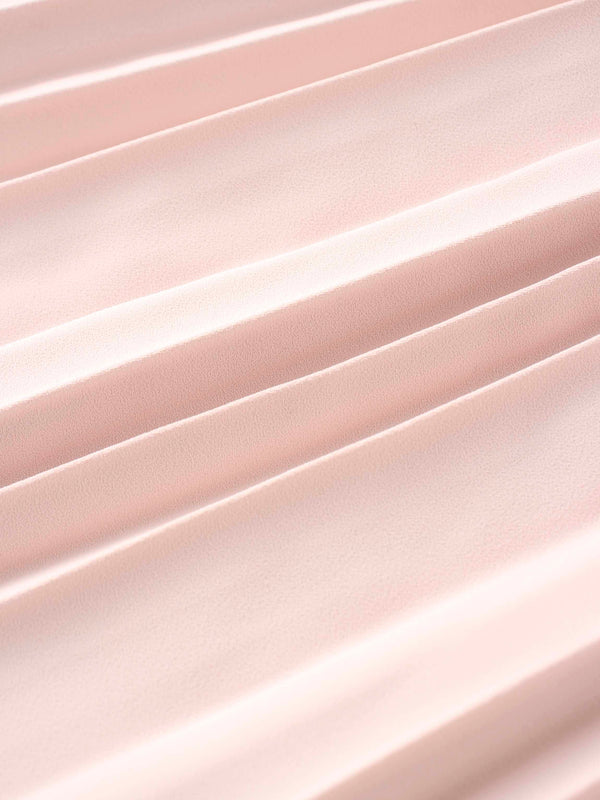 Crepe Pleated Maxi Skirt-Pink
