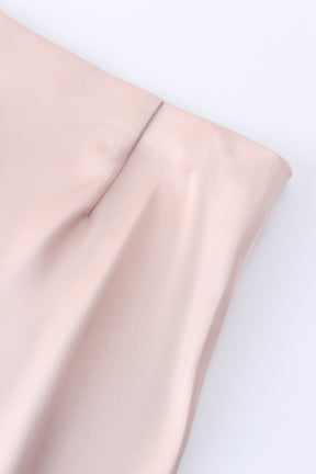 Solid Satin Slip Skirt-Ceramic