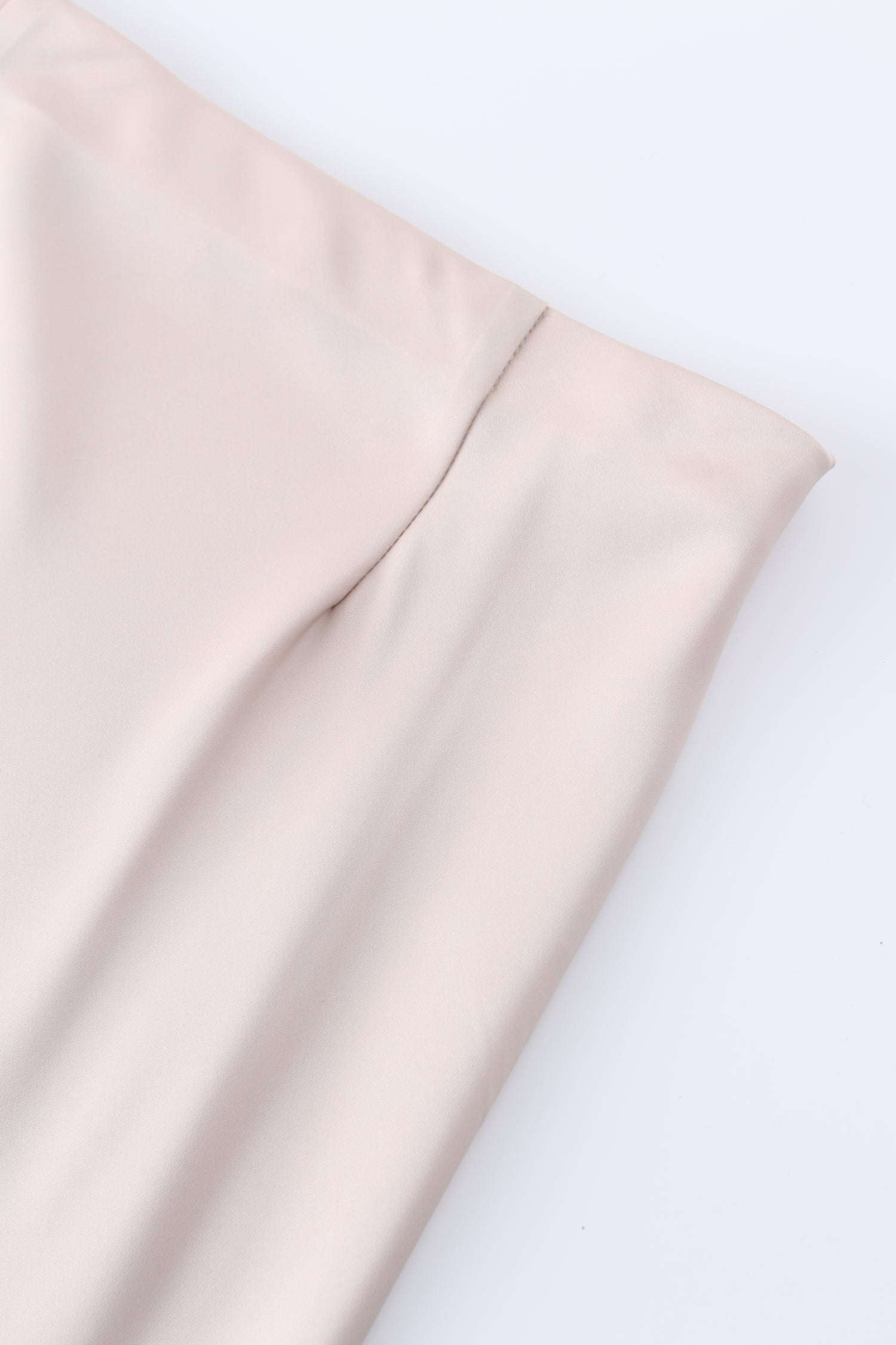 Solid Satin Slip Skirt-Bone