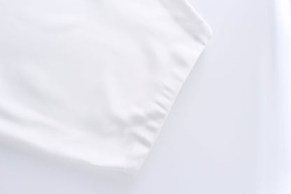 Solid Satin Slip Skirt-White