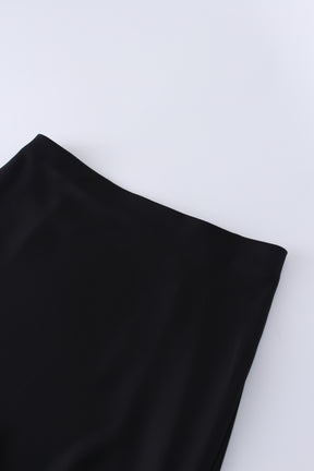 Satin Slip Skirt-Black