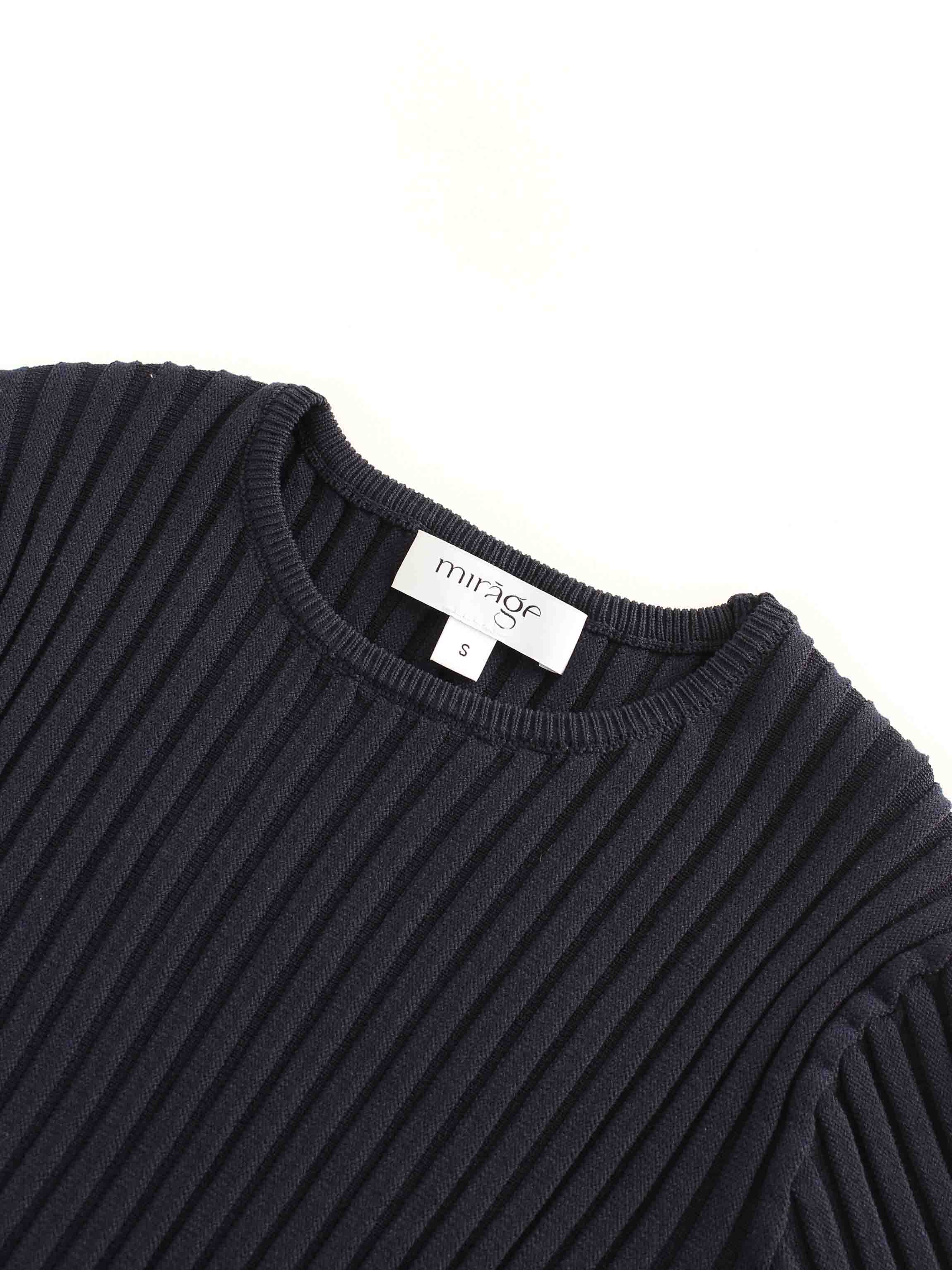 Balloon Sleeve Sweater-Navy/Heather