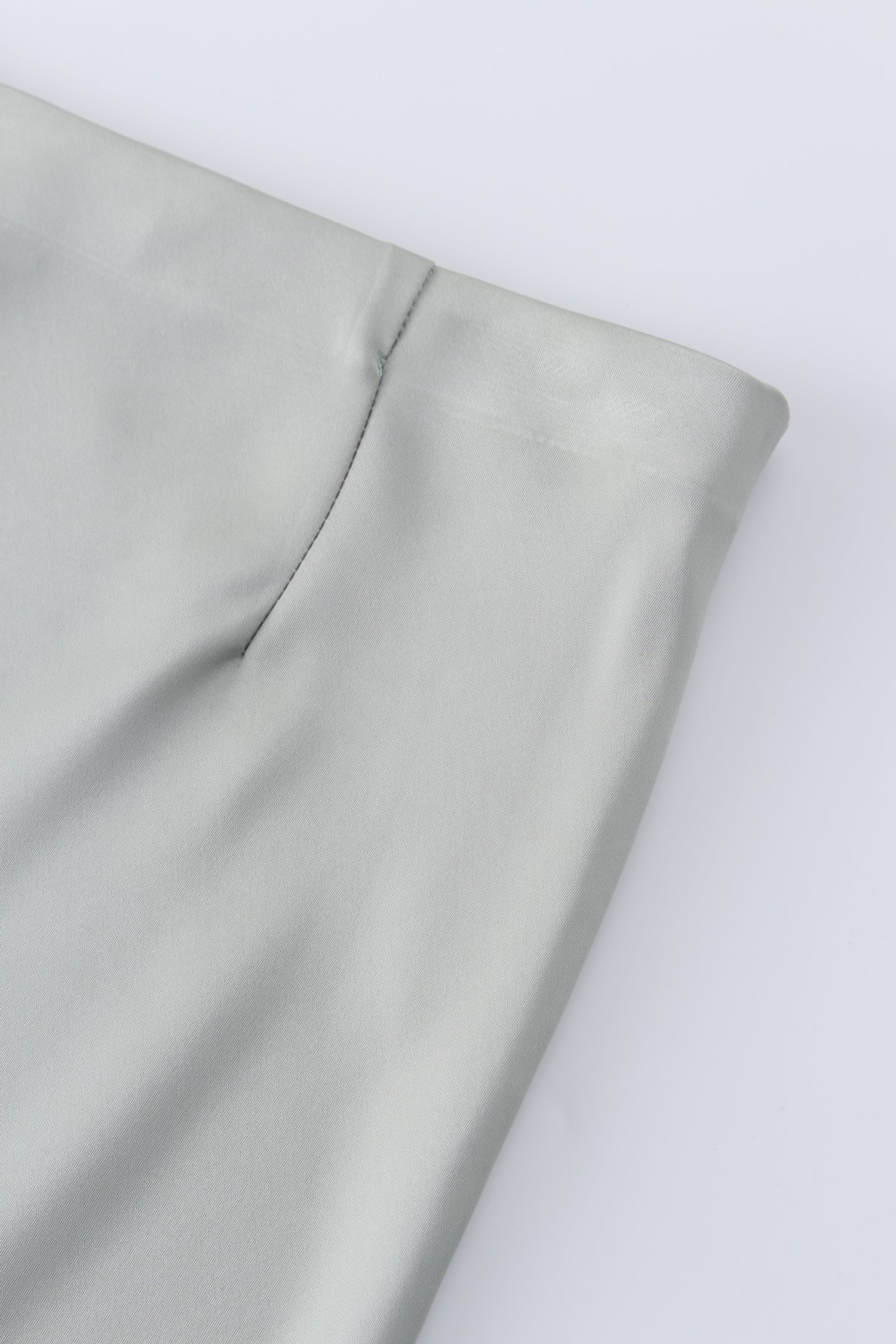 Solid Satin Slip Skirt-Sage