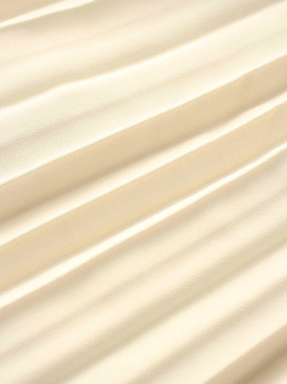 Crepe Pleated Maxi Skirt-Bone