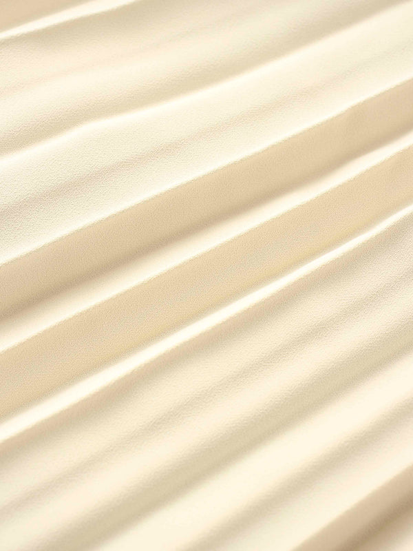 Crepe Pleated Maxi Skirt-Bone