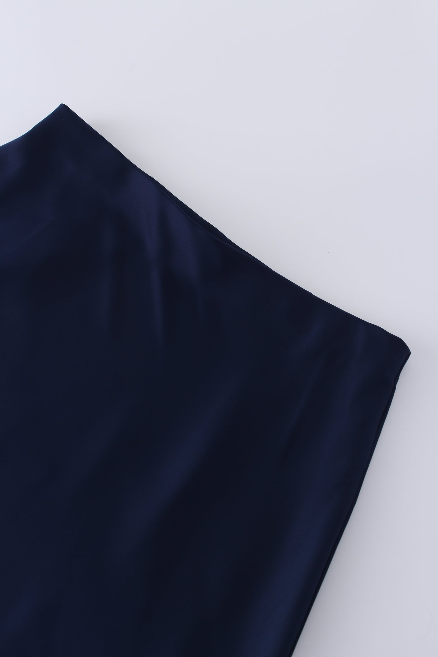 Solid Satin Slip Skirt-Dark Blue/Navy