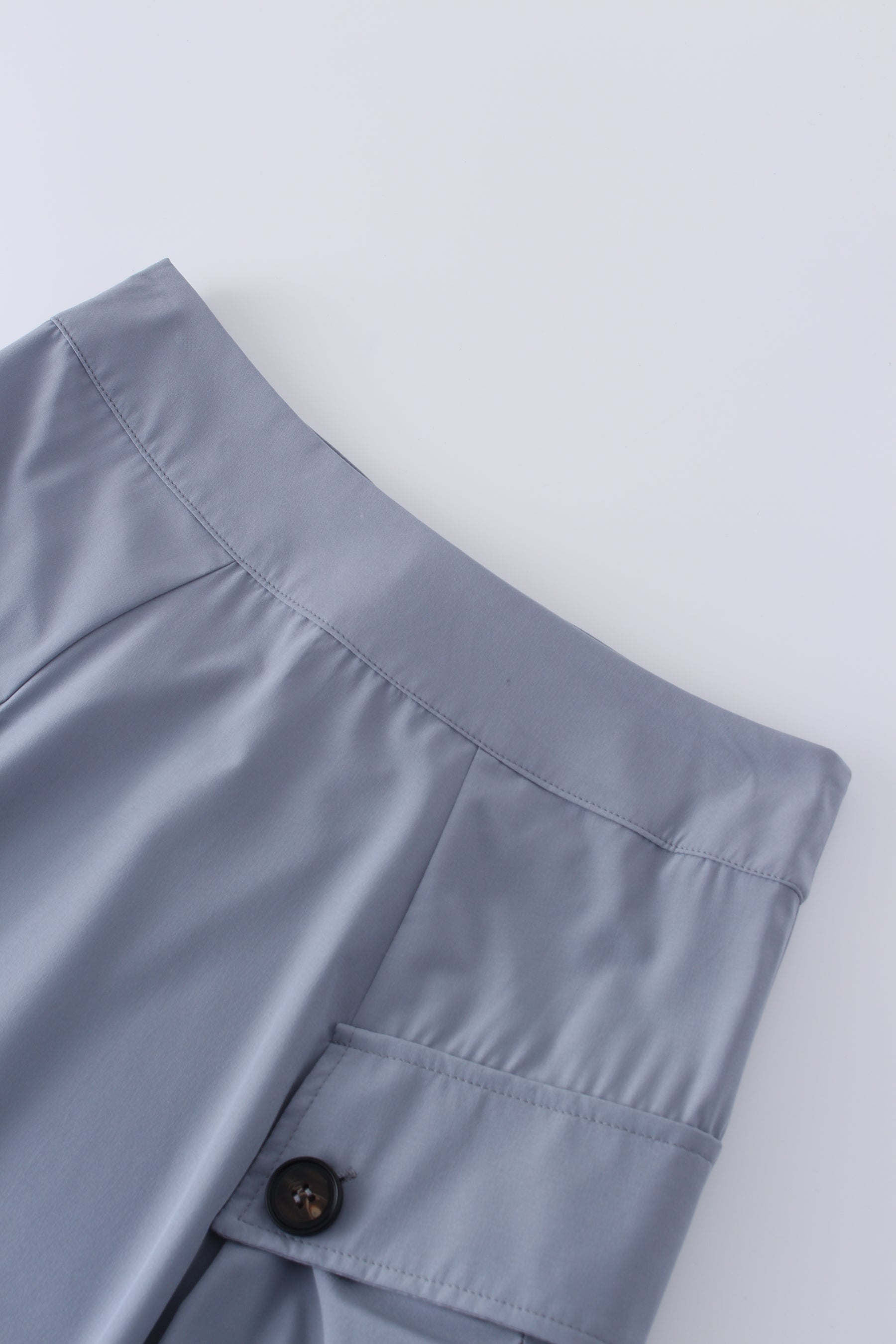 Button Cargo Pocket Skirt-Grey