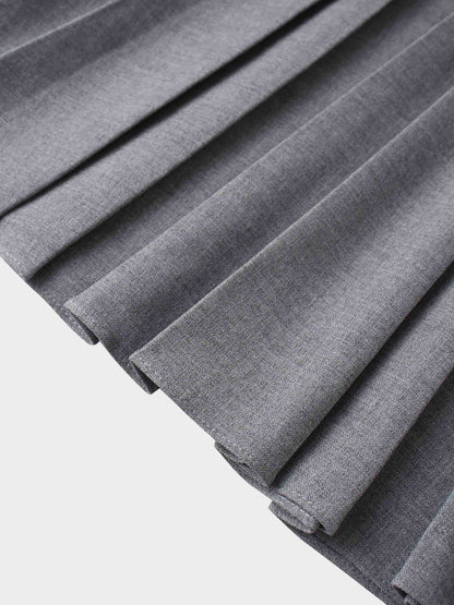 Marni Pleated Skirt 37"-Heathered Grey