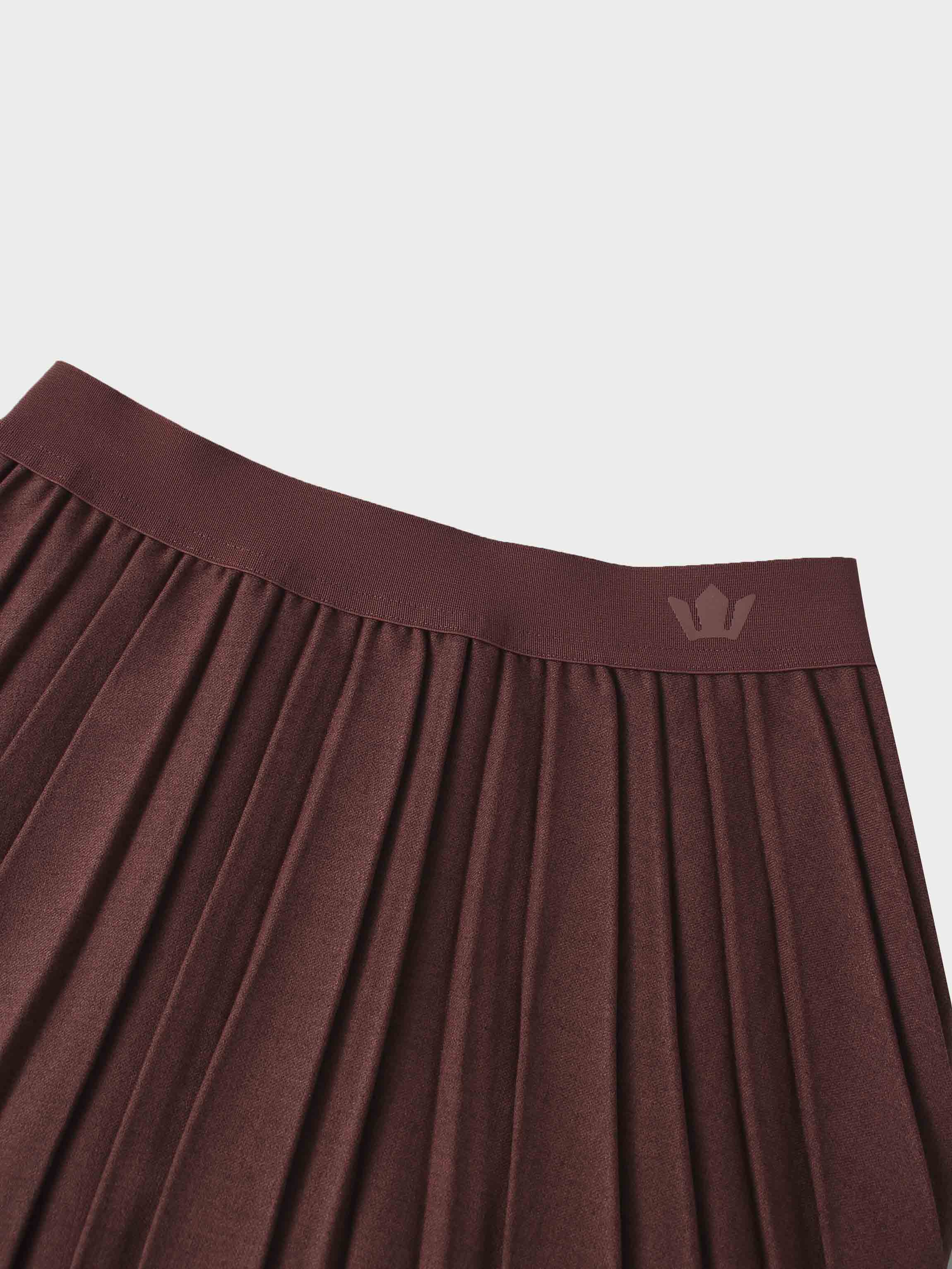 Marni Pleated Skirt 37&quot;-Burnt Berry