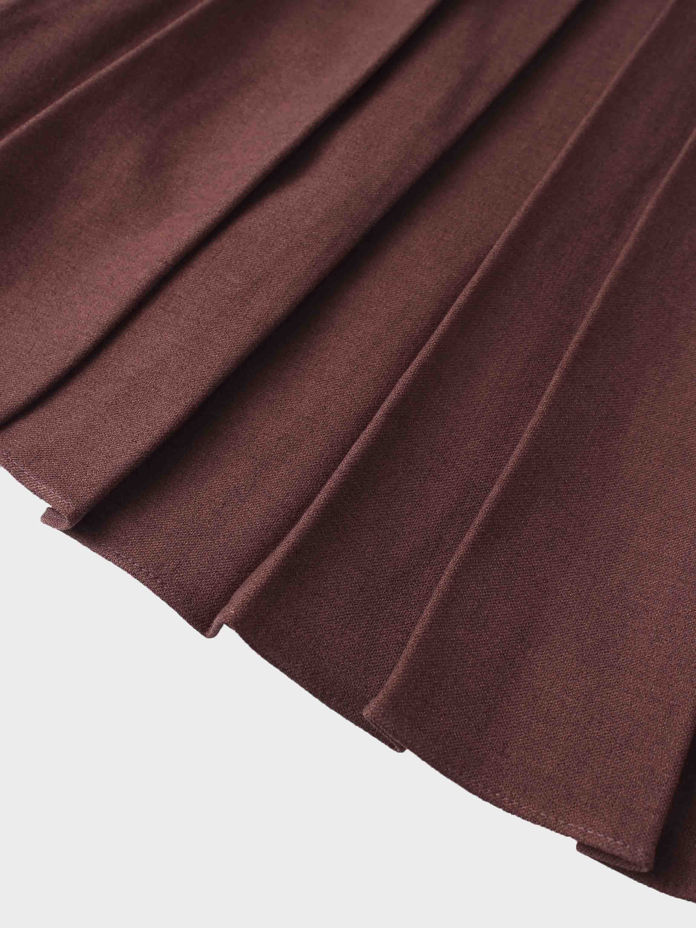 Marni Pleated Skirt 37&quot;-Burnt Berry