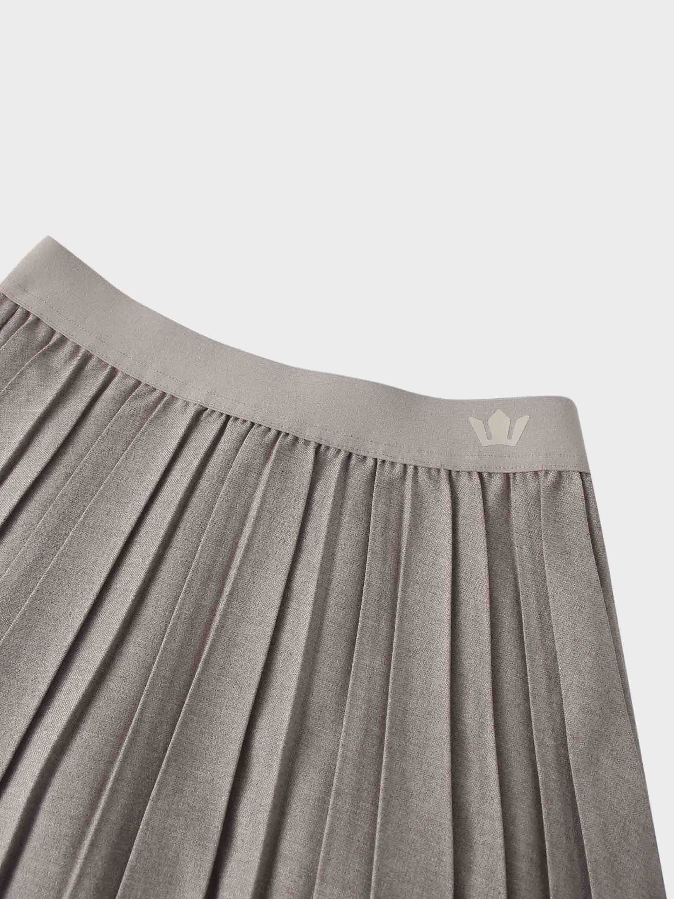 Marni Pleated Skirt 37&quot;-Mocha Mousse
