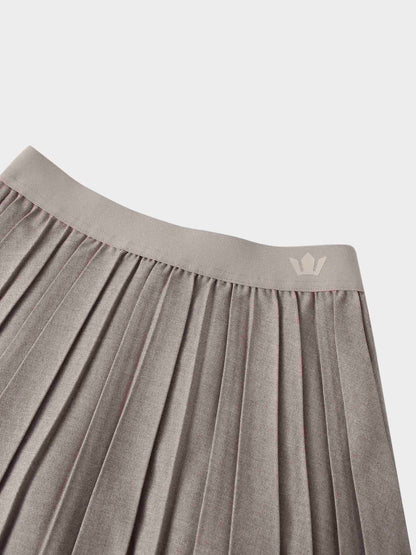 Marni Pleated Skirt 37"-Mocha Mousse