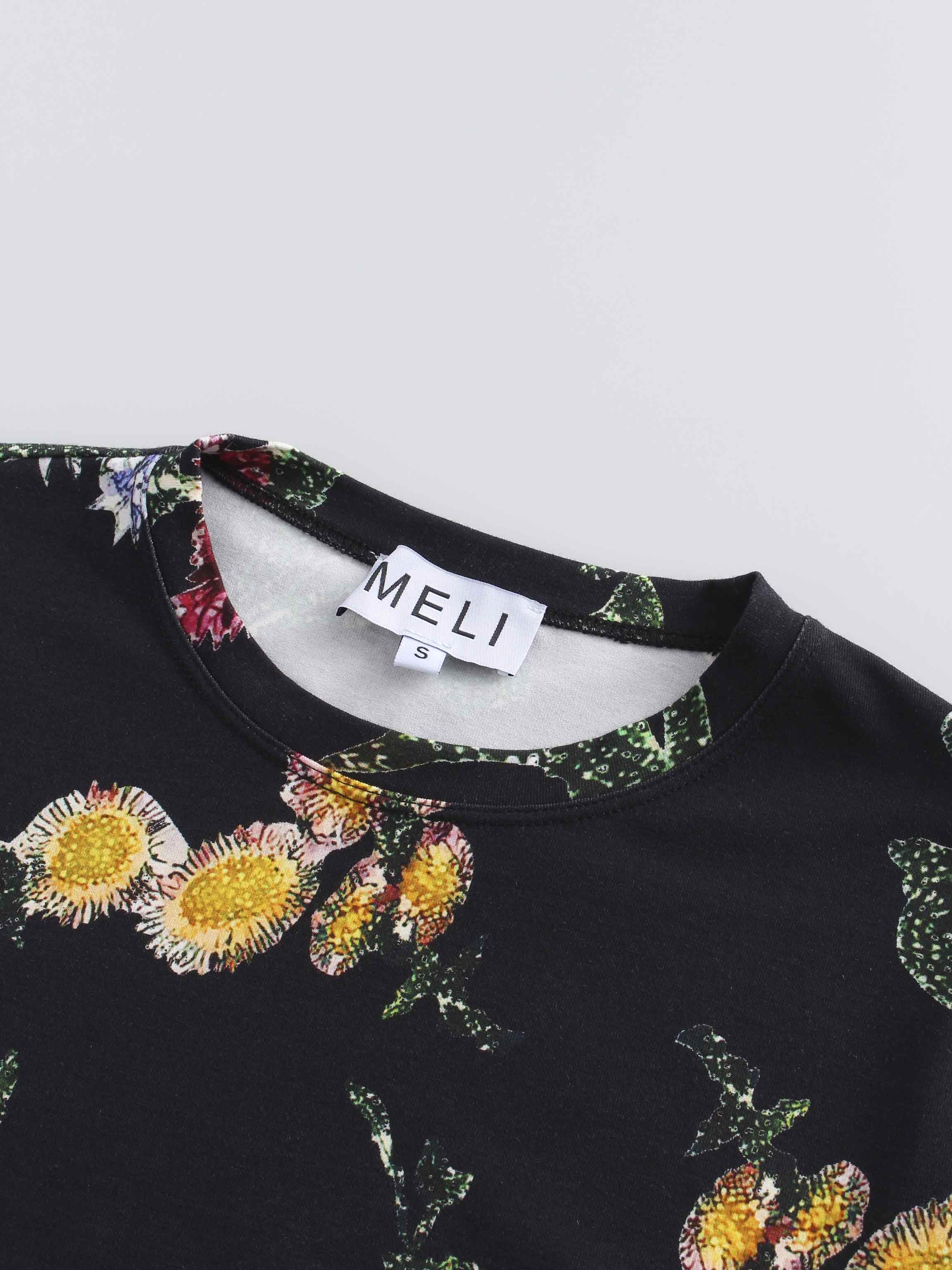 Printed Modal Tee-Oscar Floral Black