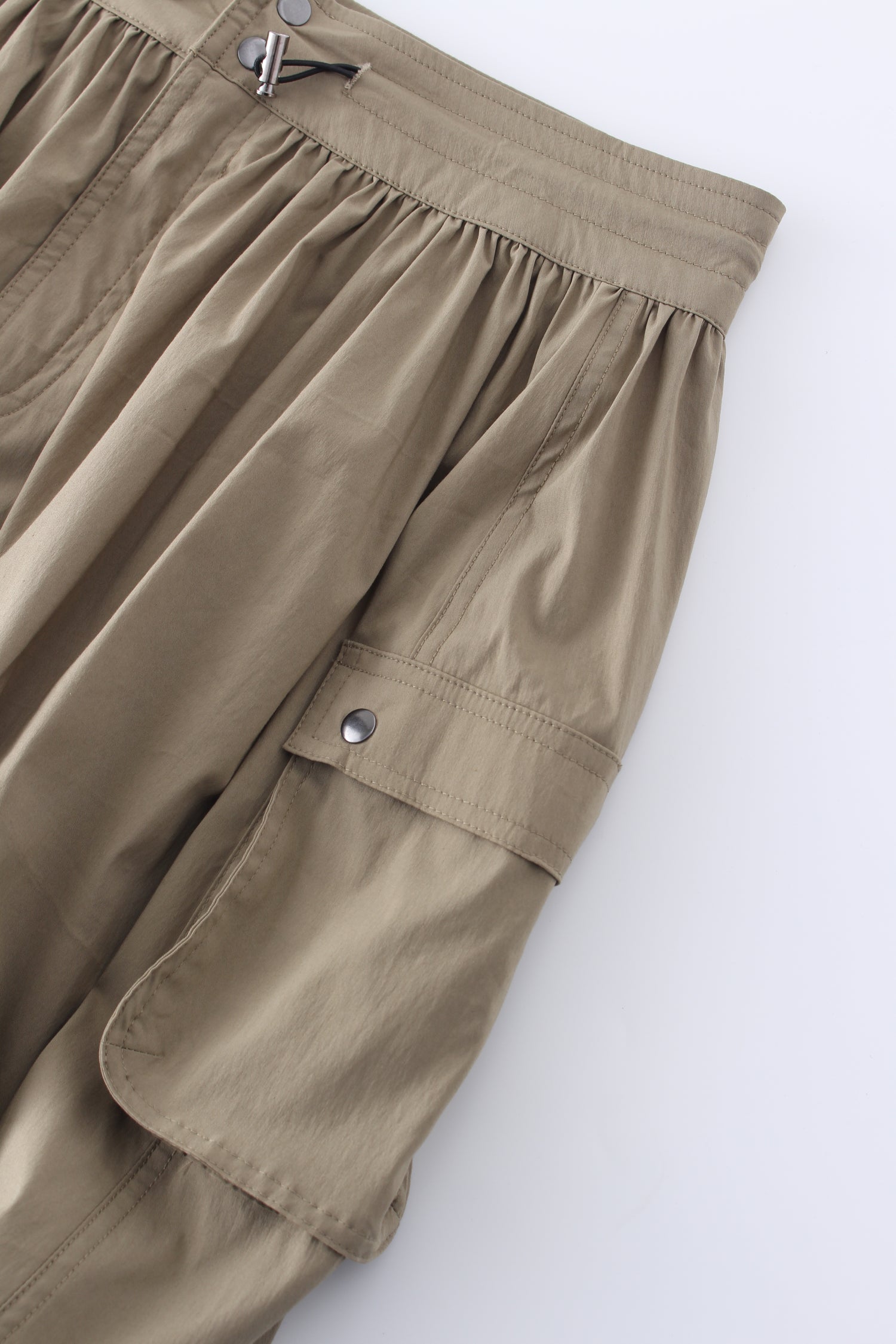 Waist Pull Skirt-Khaki