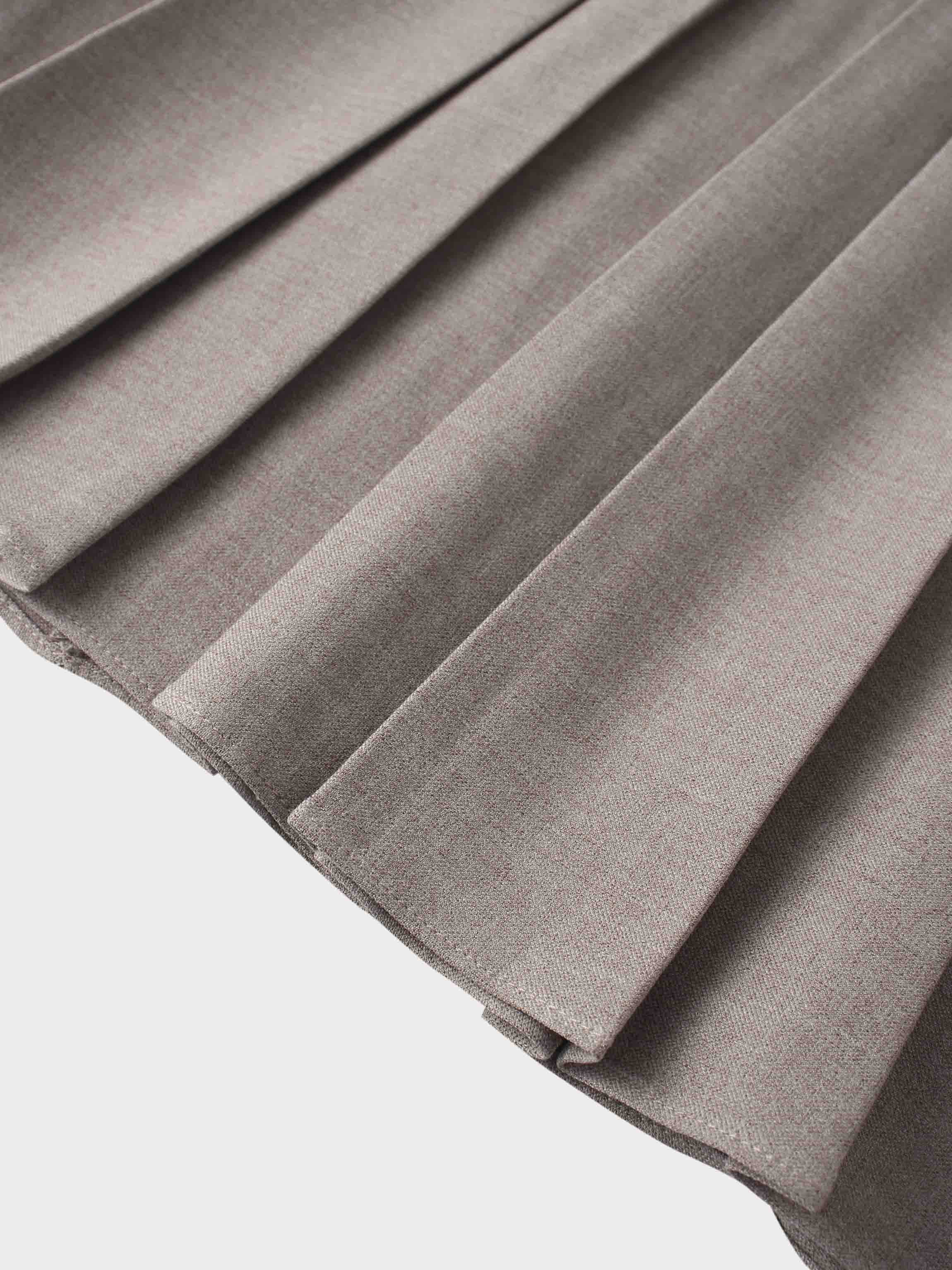 Marni Pleated Skirt 37&quot;-Mocha Mousse