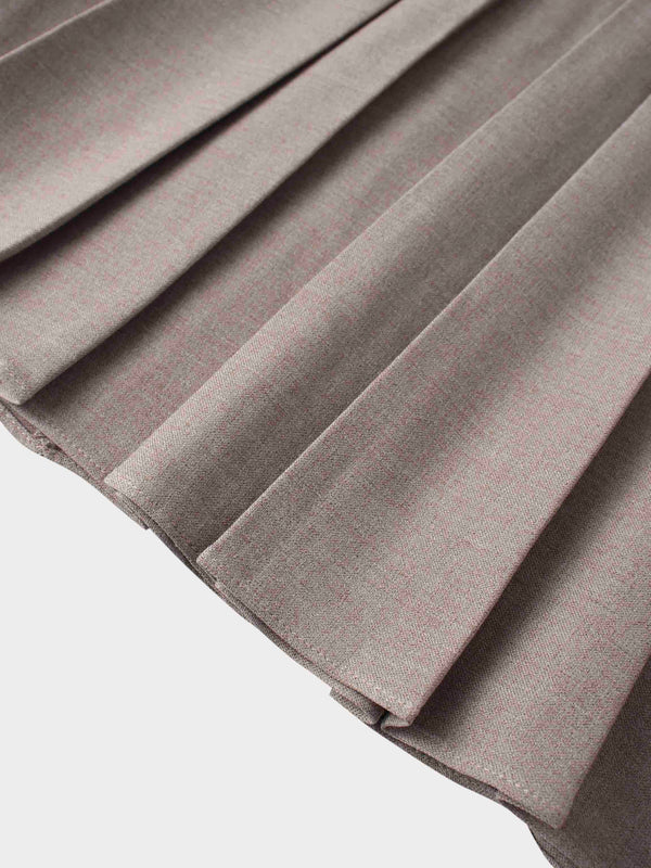 Marni Pleated Skirt 37"-Mocha Mousse