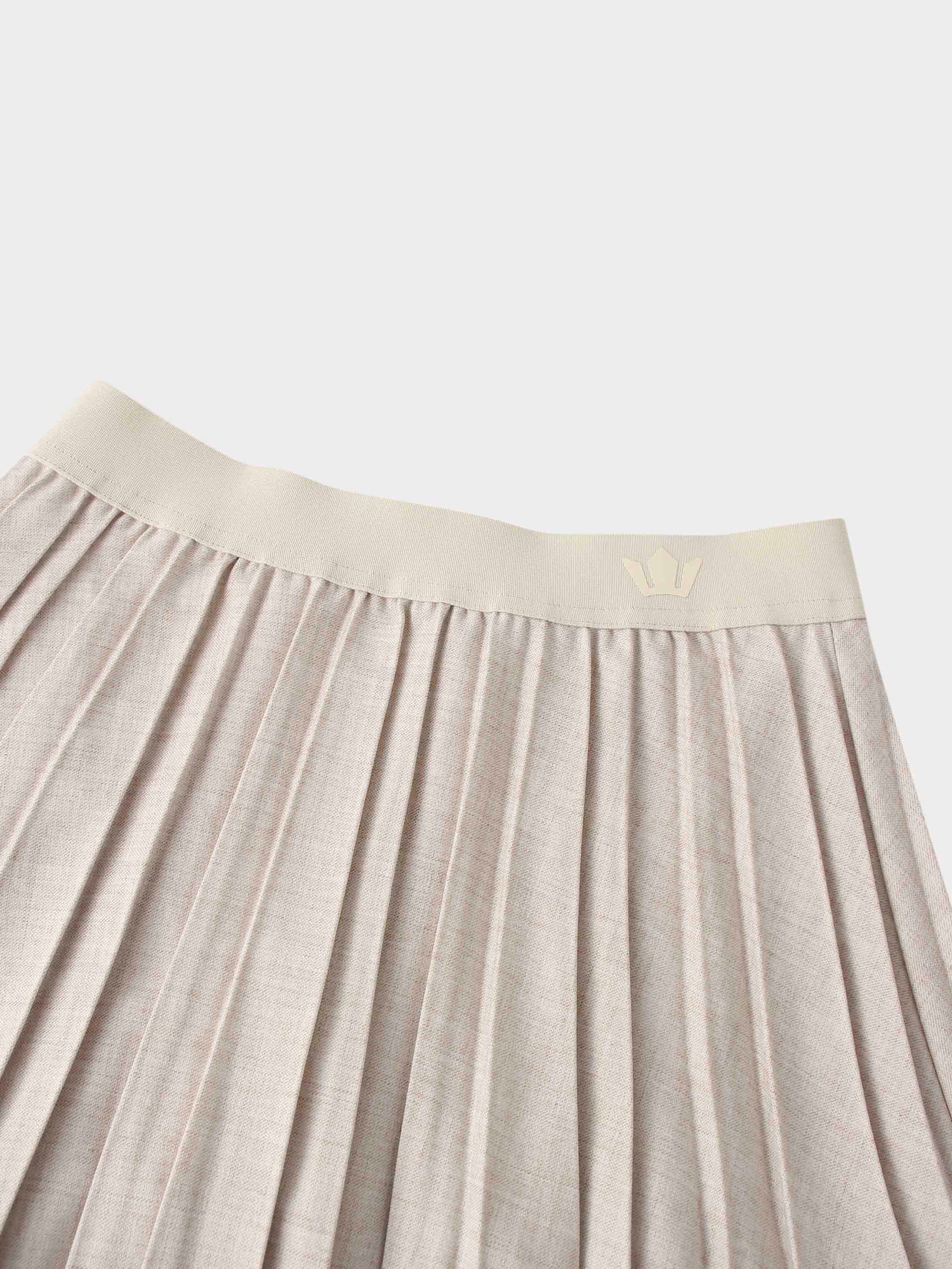Marni Pleated Skirt 37&quot;-Oatmeal
