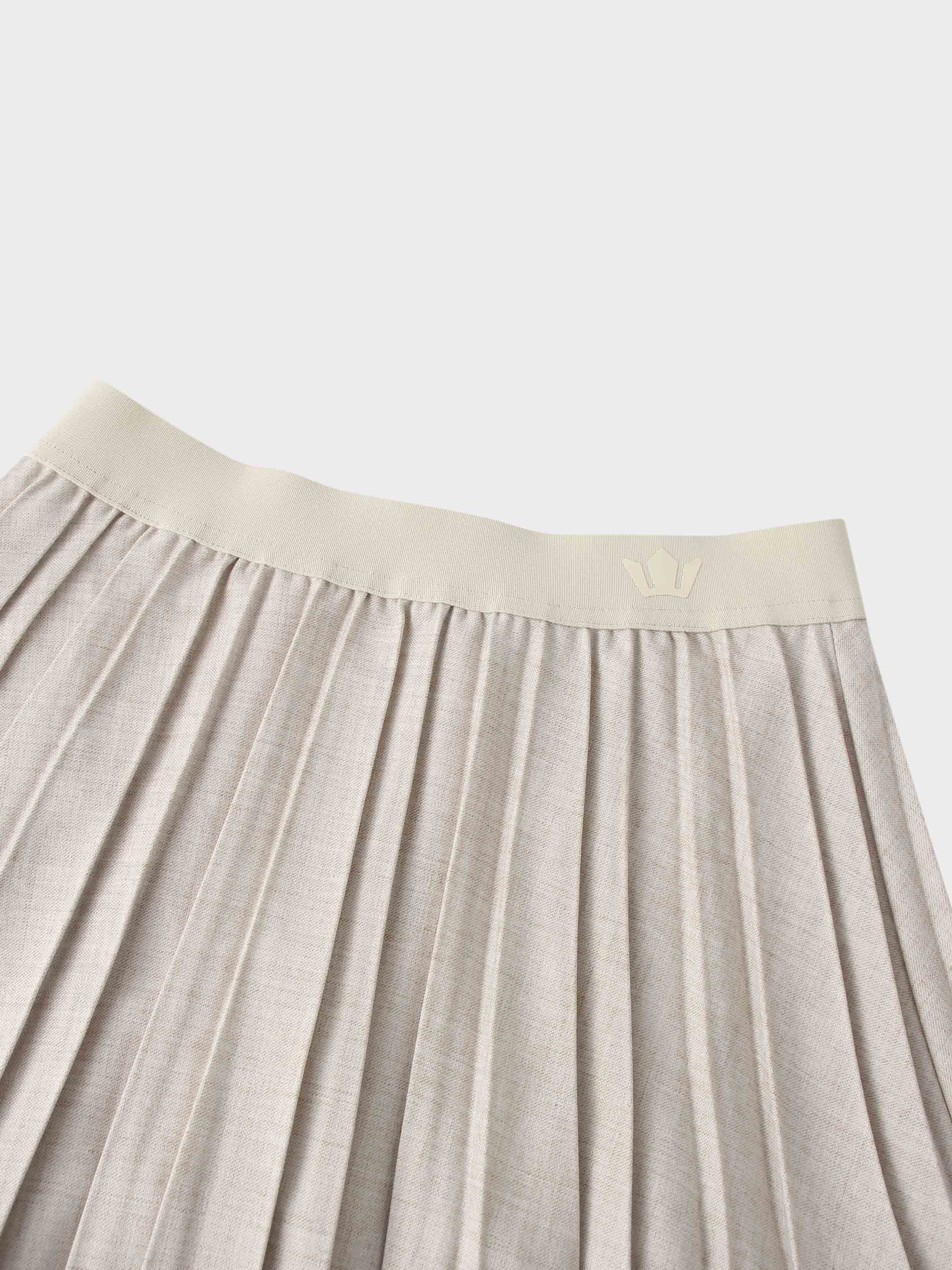 Marni Pleated Skirt 37&quot;-Oatmeal