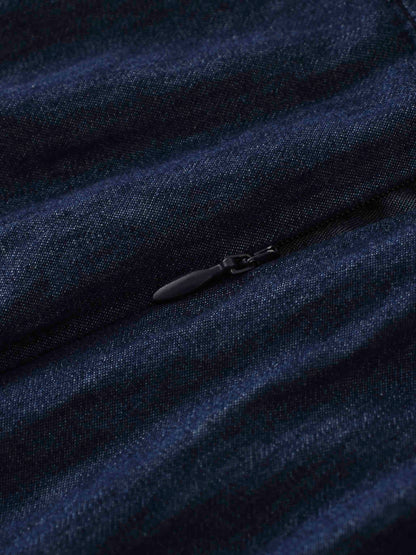 Side Inverted Pleat Denim Skirt-Dark Blue