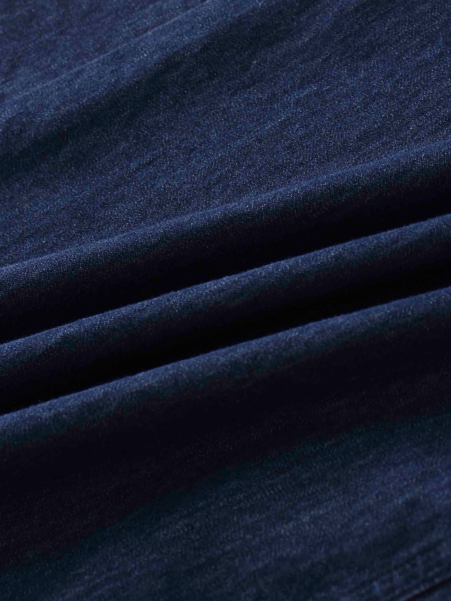 Side Inverted Pleat Denim Skirt-Dark Blue