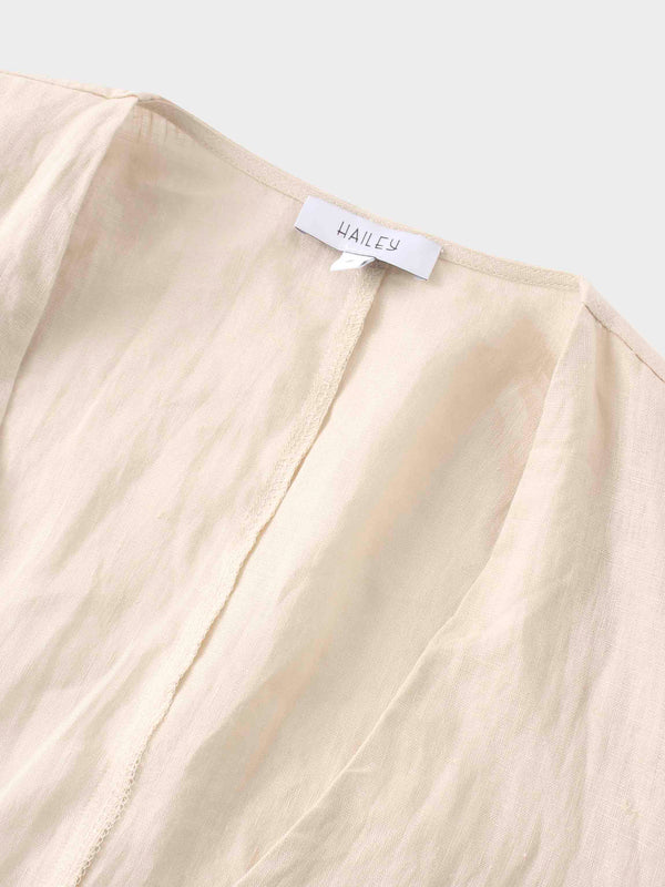Linen Blazer-Ecru