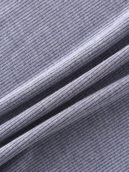 Ribbed Swing Tee-Heathered Navy