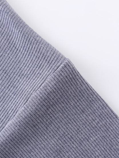 Ribbed Swing Tee-Heathered Navy