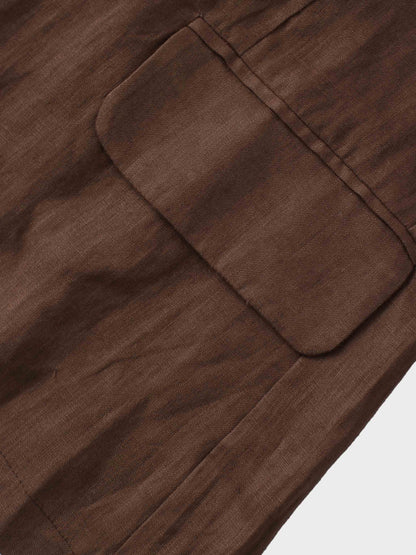Linen Blazer-Brown