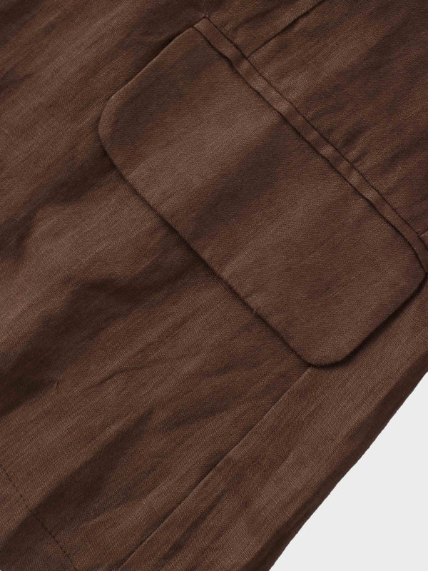 Linen Blazer-Brown