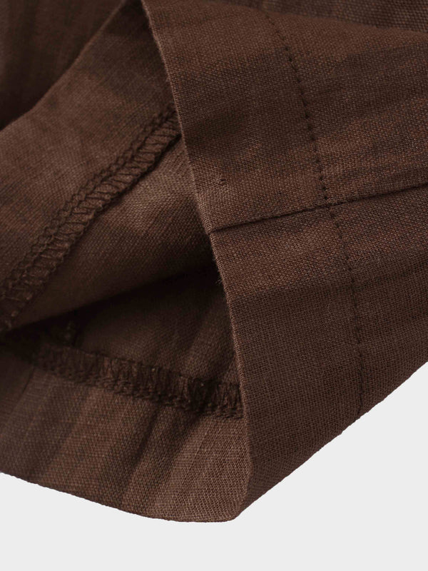 Linen Blazer-Brown