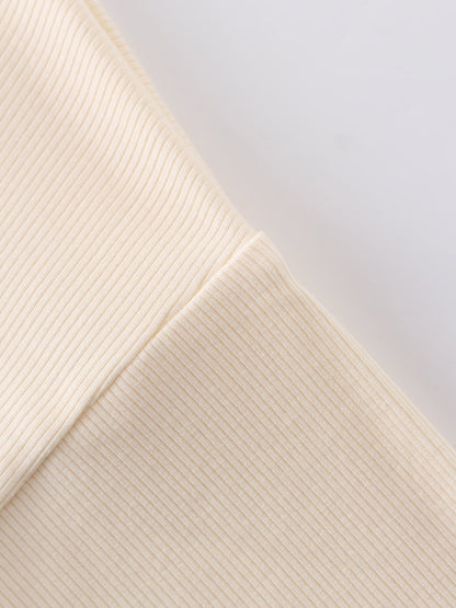 Ribbed Swing Tee-Ivory