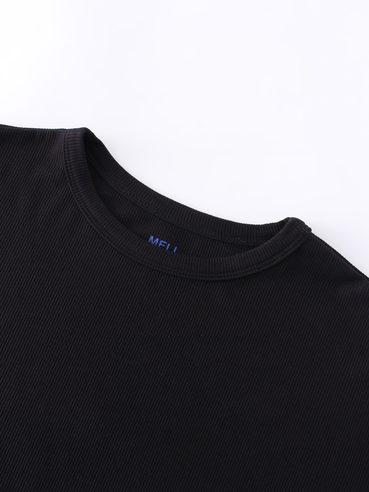 Ribbed Swing Tee-Black