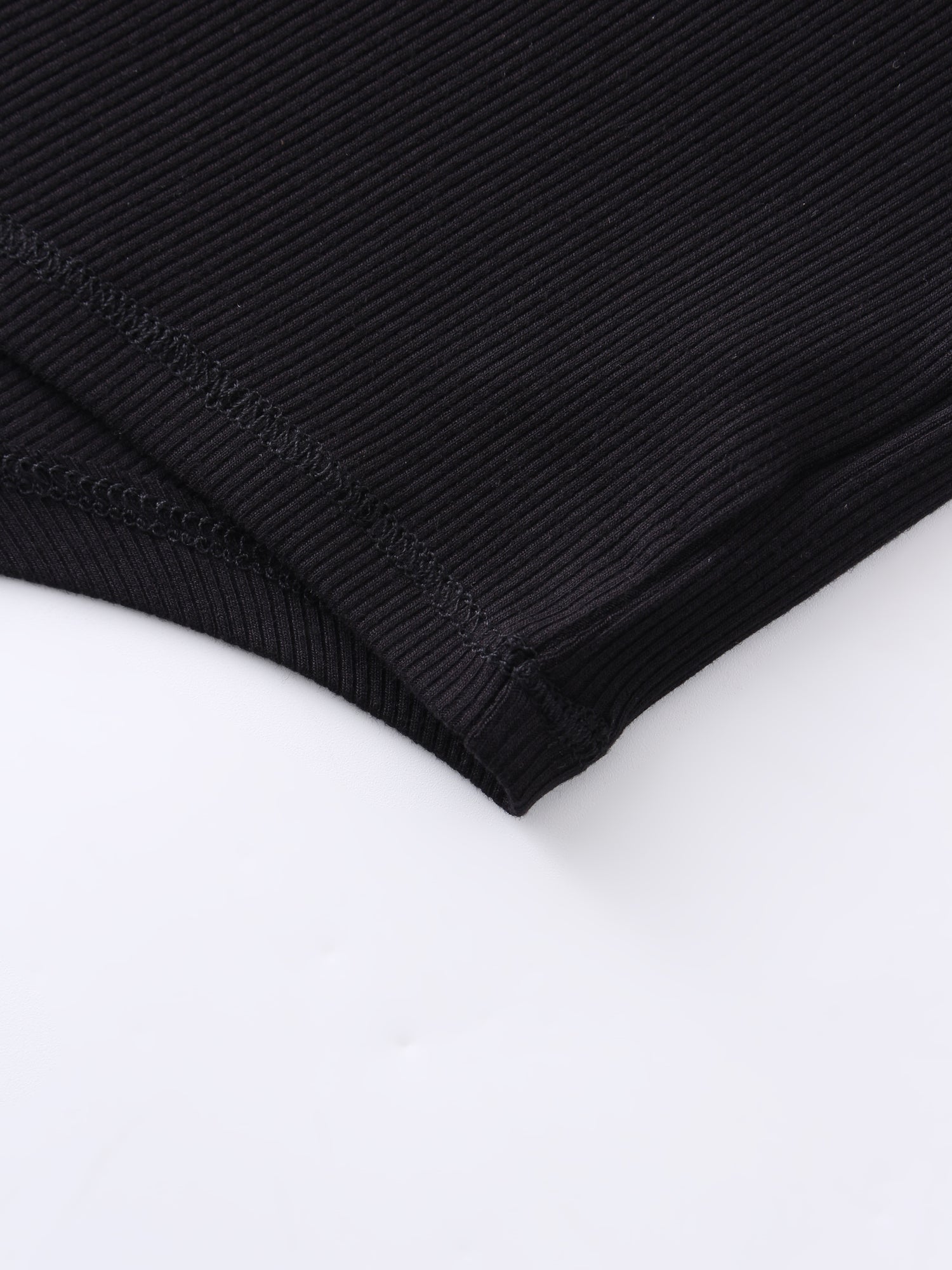 Ribbed Swing Tee-Black