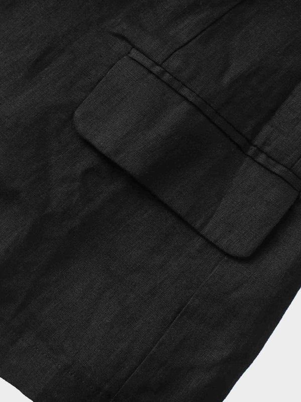 Linen Blazer-Black